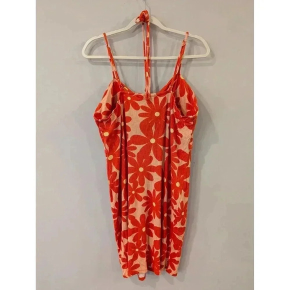 Madden NYC Floral Sun Dress XXL - Bright Red & Orange Daisy Print - Picture 5 of 11